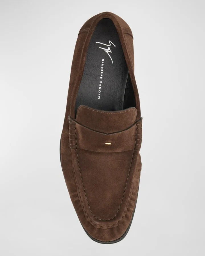Men's Suede Penny Loafers - Image 2