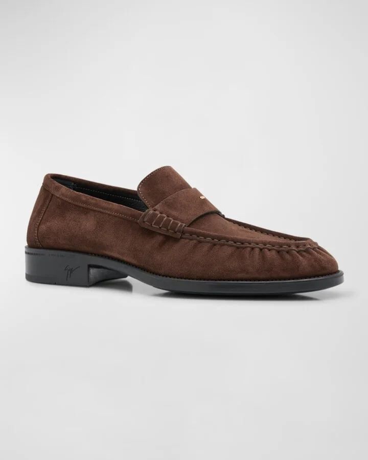 Men's Suede Penny Loafers - Image 4