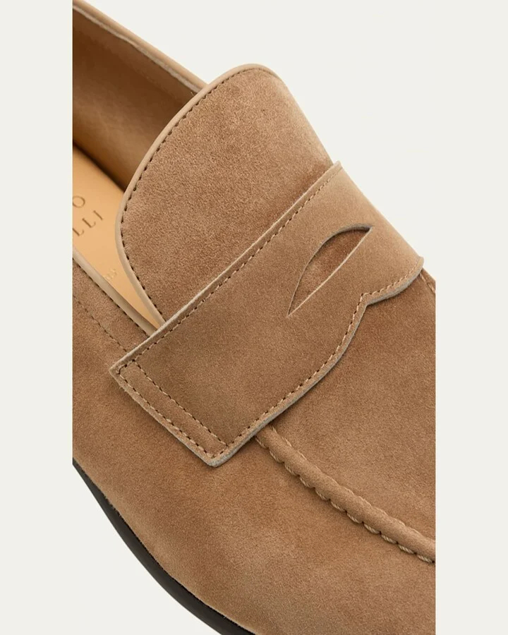 Men's Suede Penny Loafers - Image 2
