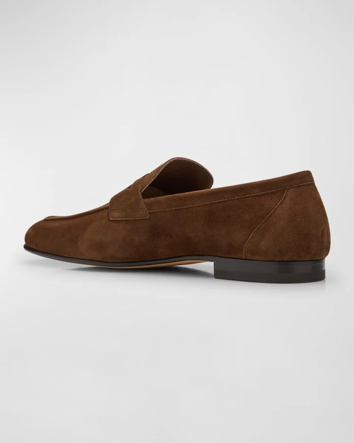 Men's Suede Penny Loafers - Image 2
