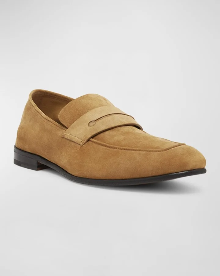 Men's Suede Penny Loafers - Image 3