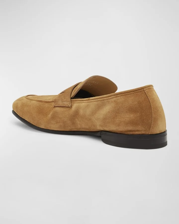 Men's Suede Penny Loafers - Image 4