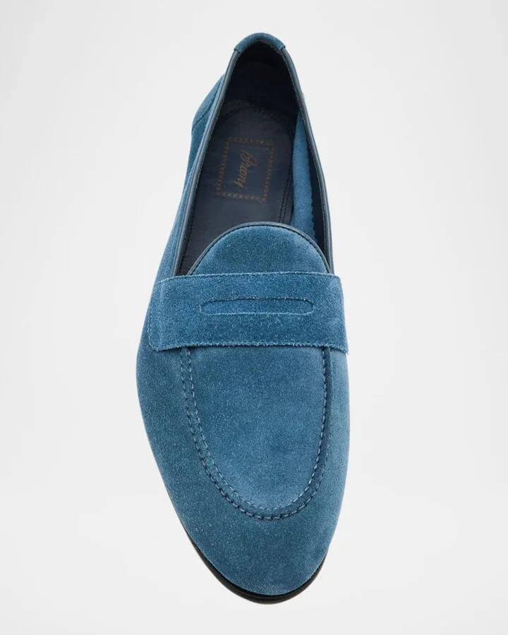Men's Suede Penny Loafers - Image 2