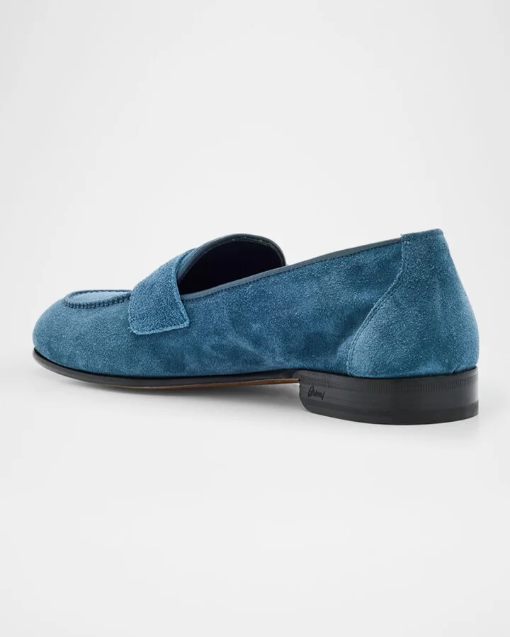 Men's Suede Penny Loafers - Image 4