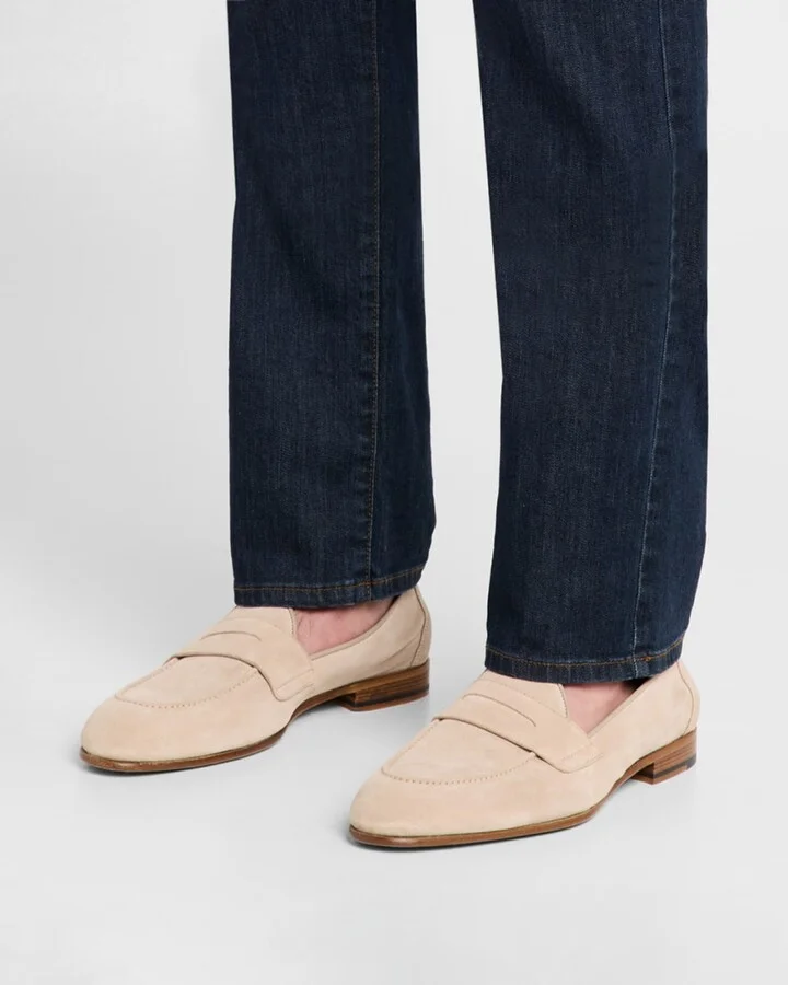 Men's Suede Penny Loafers - Image 7