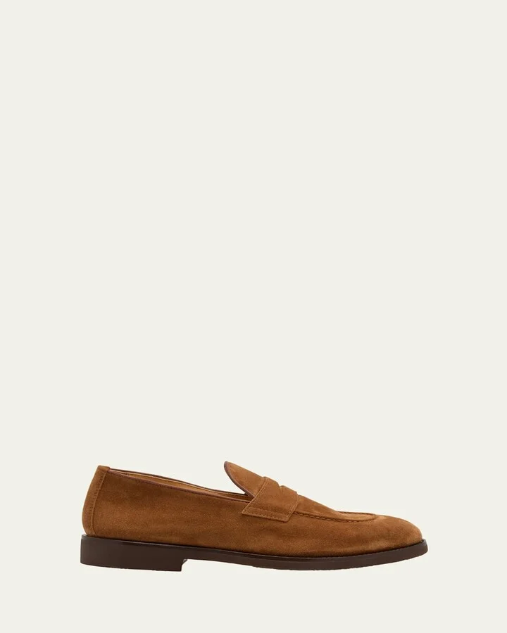 Men's Suede Penny Loafers
