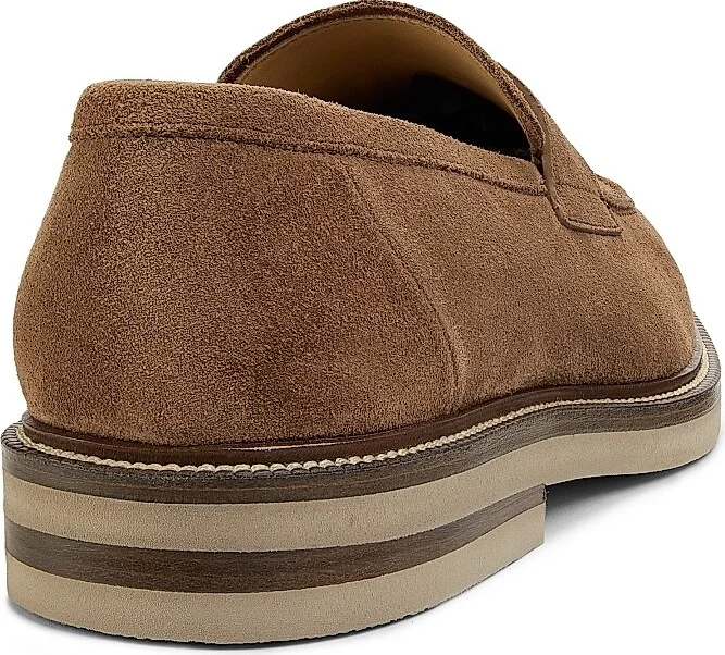 Men's Suede Penny Loafers - Medium Brown - Size 7 - Image 3