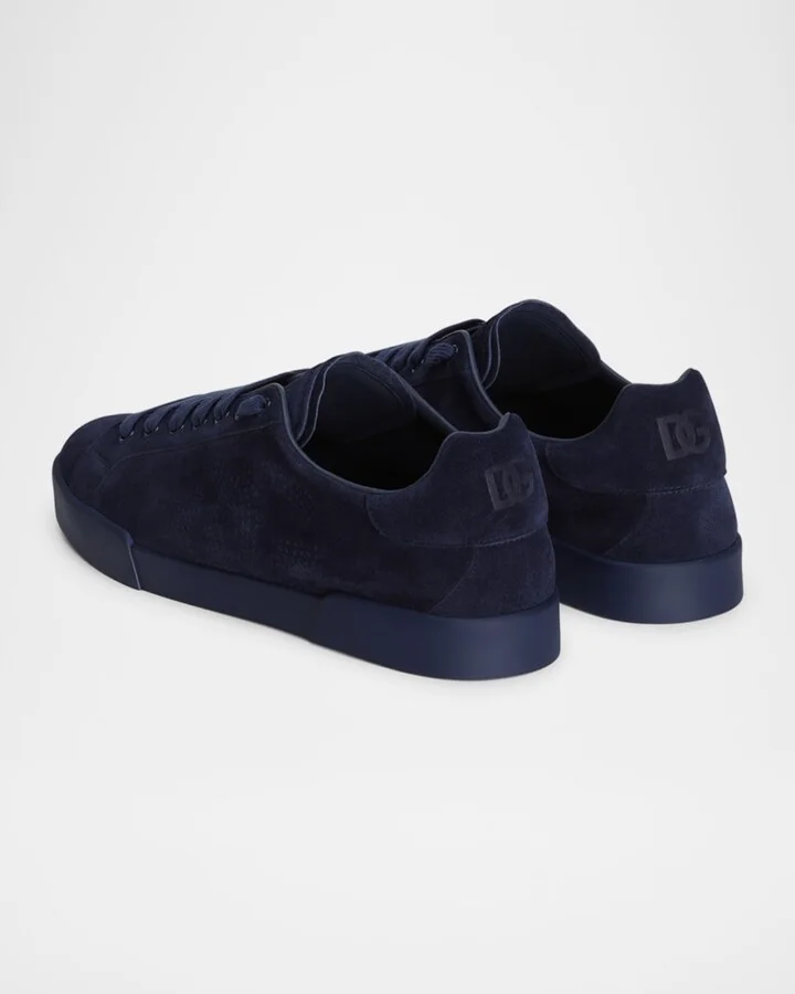 Men's Suede Perforated DG Low-Top Sneakers - Image 2