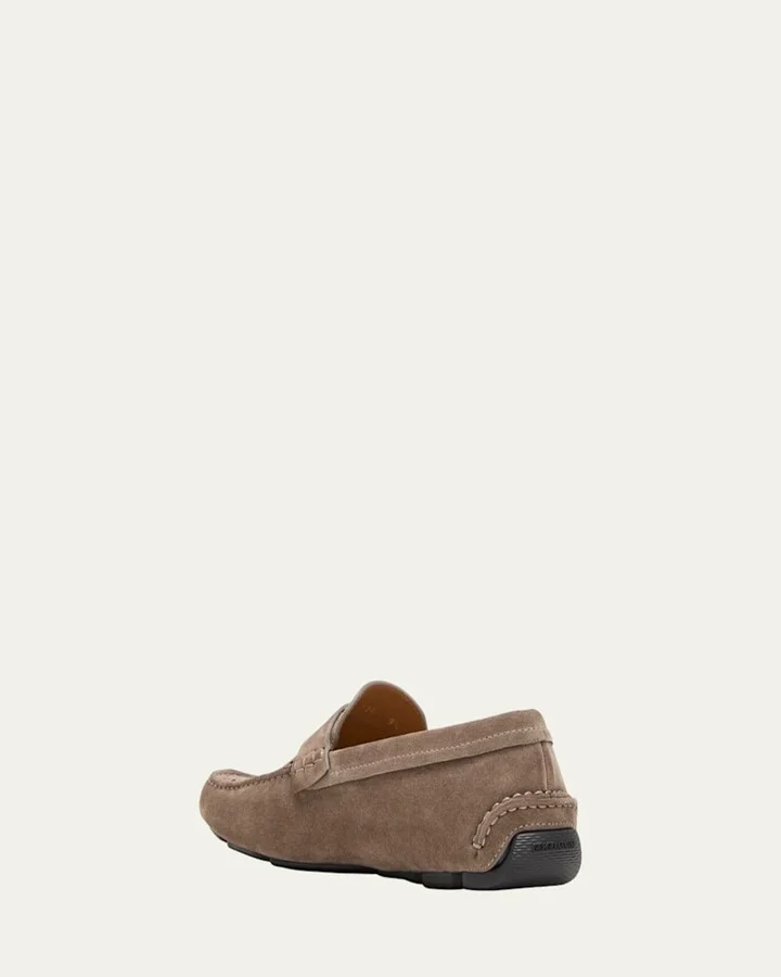 Men's Suede Perforated Driving Shoes - Image 3