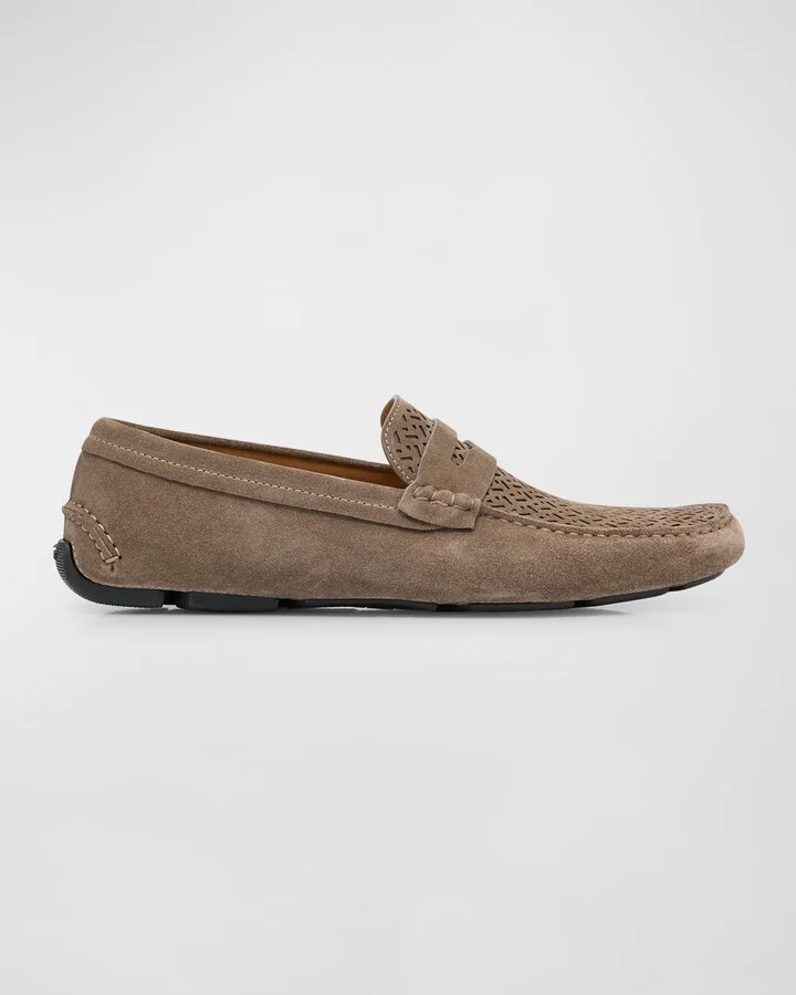 Men's Suede Perforated Driving Shoes