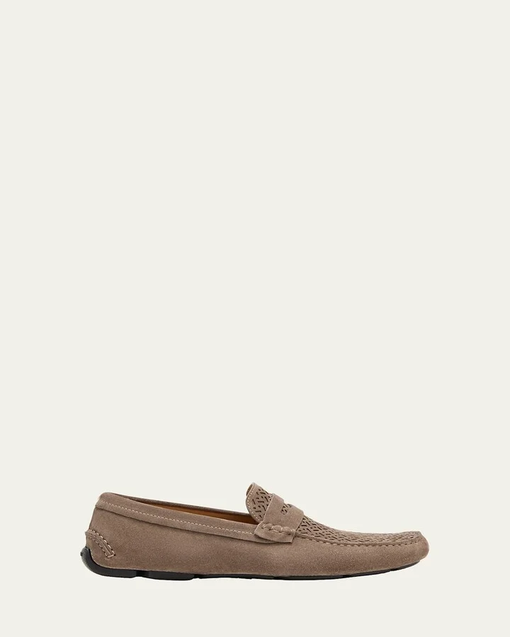 Men's Suede Perforated Driving Shoes