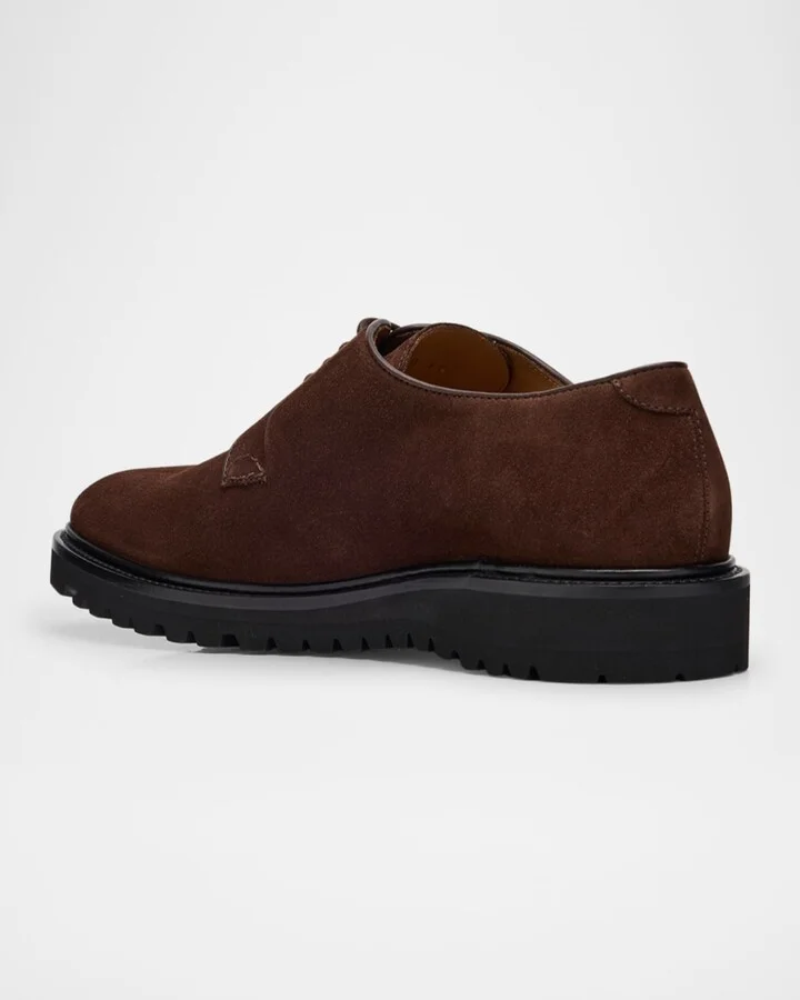 Men's Suede Rubber-Sole Derby Shoes - Image 2