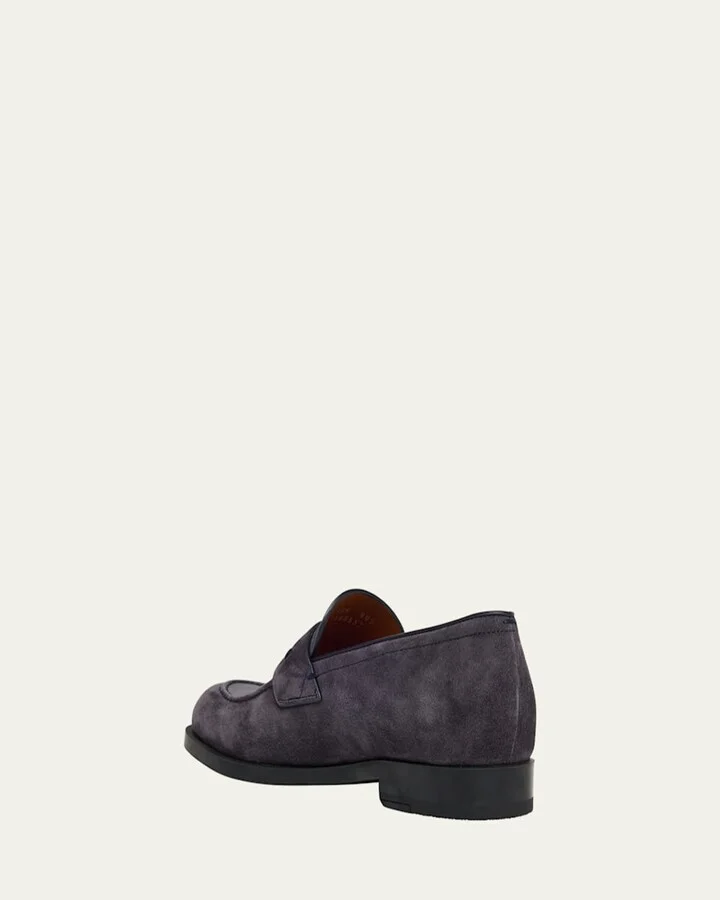 Men's Suede Rubber-Sole Penny Loafers - Image 4