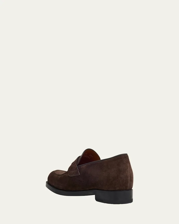 Men's Suede Rubber-Sole Penny Loafers - Image 2