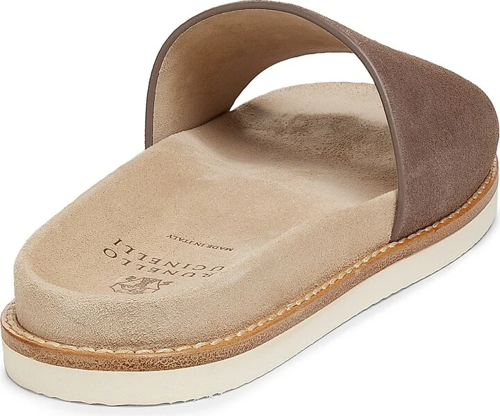 Men's Suede Slide Sandals - Brown - Size 9 - Image 3