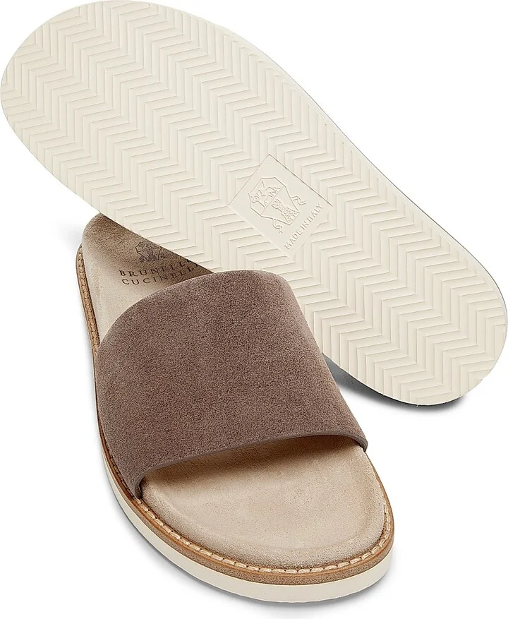 Men's Suede Slide Sandals - Brown - Size 9 - Image 6