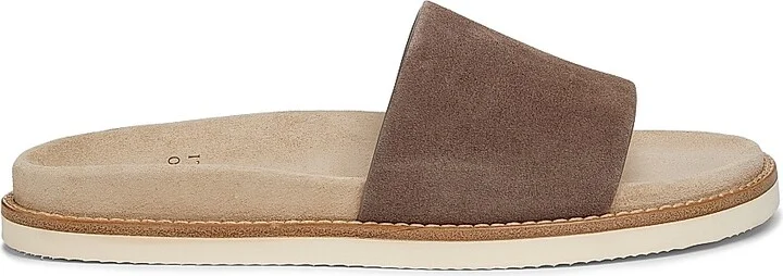Men's Suede Slide Sandals - Brown - Size 9