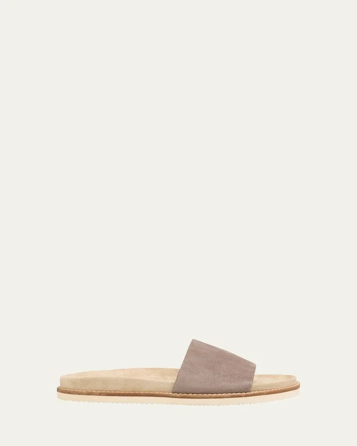 Men's Suede Slide Sandals