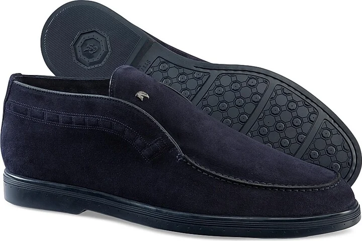Men's Suede Slip-On Chukka Boots - Blu Ink - Size 6 - Image 3