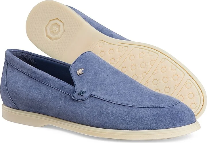 Men's Suede Slip-On Loafers - Light Blue - Size 5 - Image 3