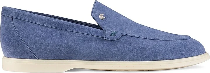 Men's Suede Slip-On Loafers - Light Blue - Size 5