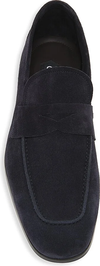 Men's Suede Square-Toed Loafers - Dark Blue - Size 11 - Image 5