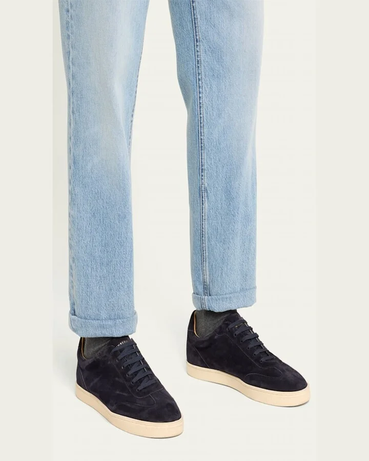 Men's Suede T-Toe Low-Top Sneakers - Image 10