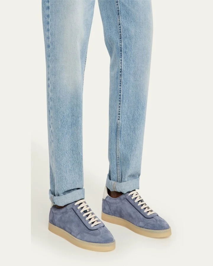 Men's Suede T-Toe Low-Top Sneakers - Image 3