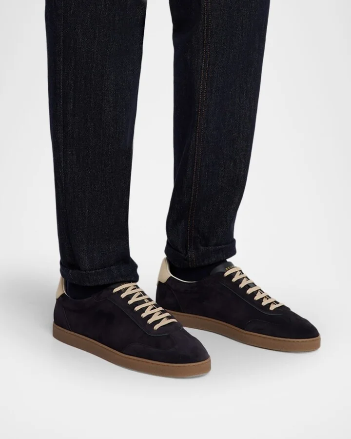 Men's Suede T-Toe Low-Top Sneakers - Image 5