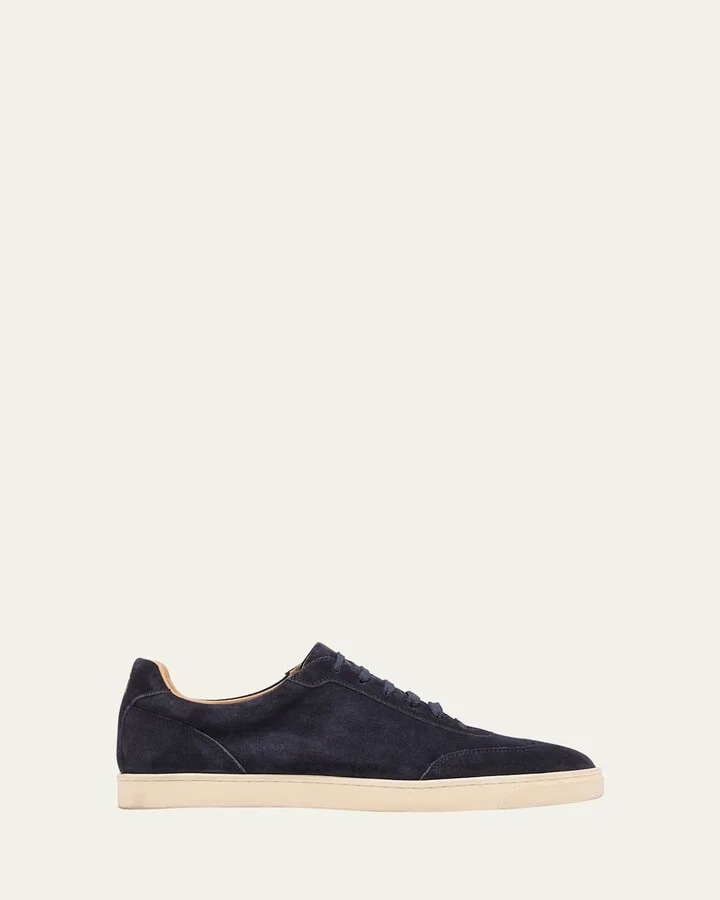 Men's Suede T-Toe Low-Top Sneakers