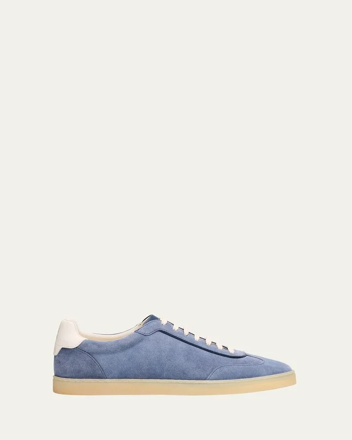 Men's Suede T-Toe Low-Top Sneakers