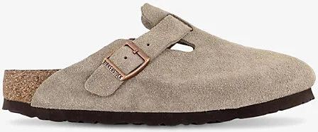 Mens Suede Taupe Boston Buckle Suede Clogs Eur 43.5 / 9.5 Uk Men