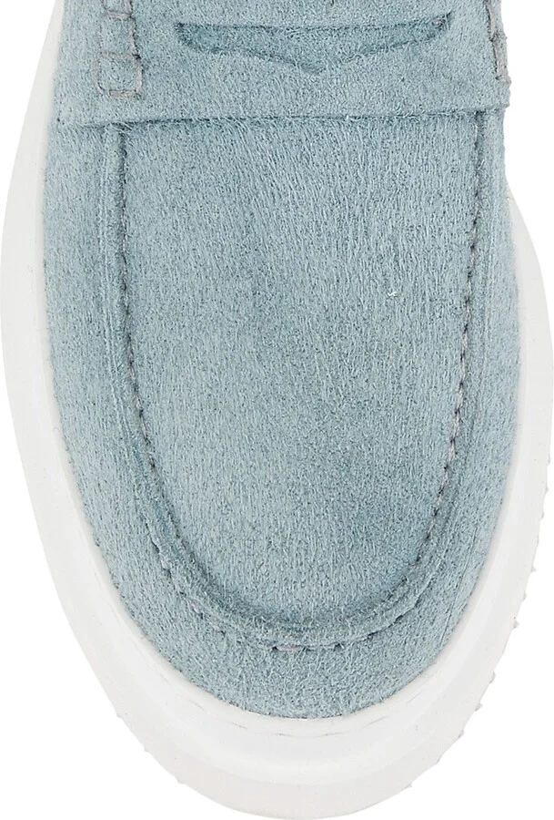 Men's Summer Vibes Suede Platform Penny Loafers - Light Blue - Size 10 - Image 4