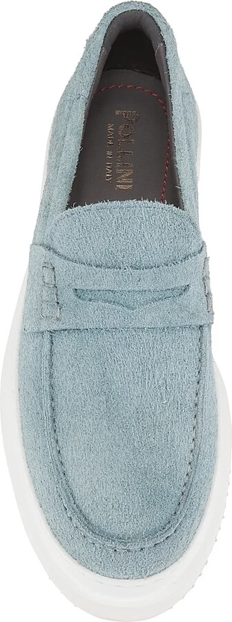 Men's Summer Vibes Suede Platform Penny Loafers - Light Blue - Size 10 - Image 5