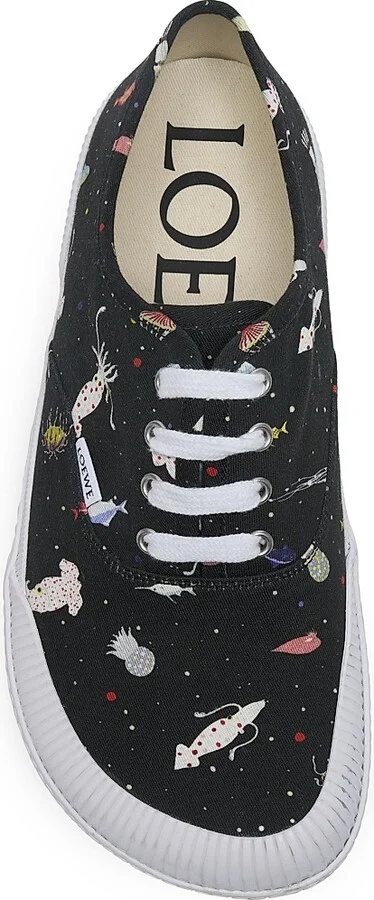 Men's Suna Fujita x LOEWE Deep Sea Terra Vulca Low-Top Sneakers - Black Multicolor - Size 6 - Image 4