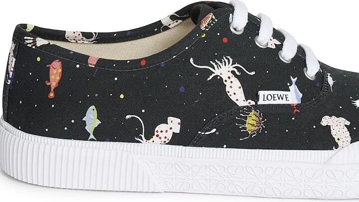 Men's Suna Fujita x LOEWE Deep Sea Terra Vulca Low-Top Sneakers - Black Multicolor - Size 6 - Image 5