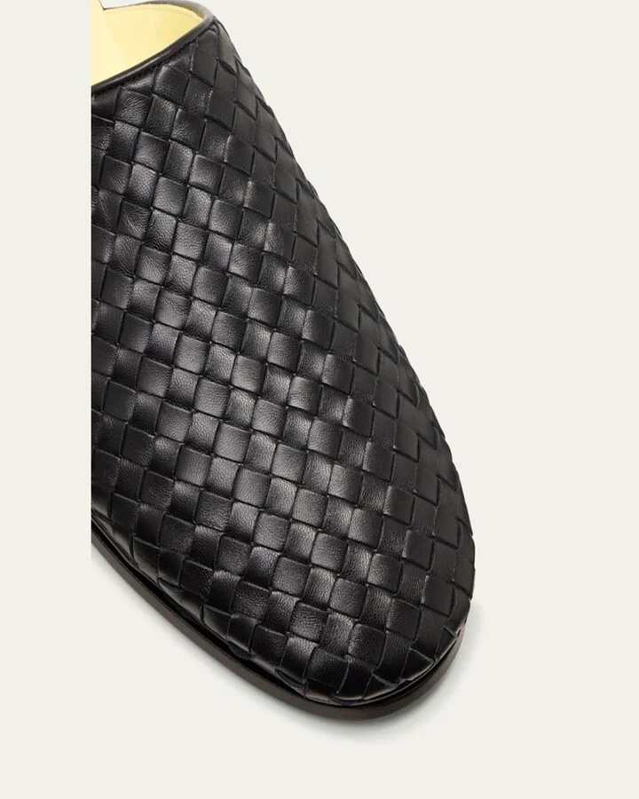 Men's Sunday Open-Back Intrecciato Leather Slippers - Image 4