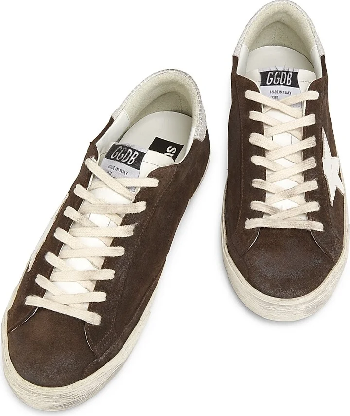 Men's Super-Star Classic Leather Sneakers - Brown White - Size 8 - Image 4