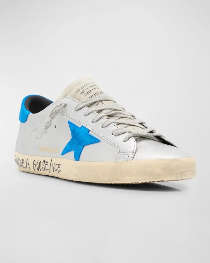 Men's Super-Star Crackled Metallic Low-Top Sneakers - Image 2