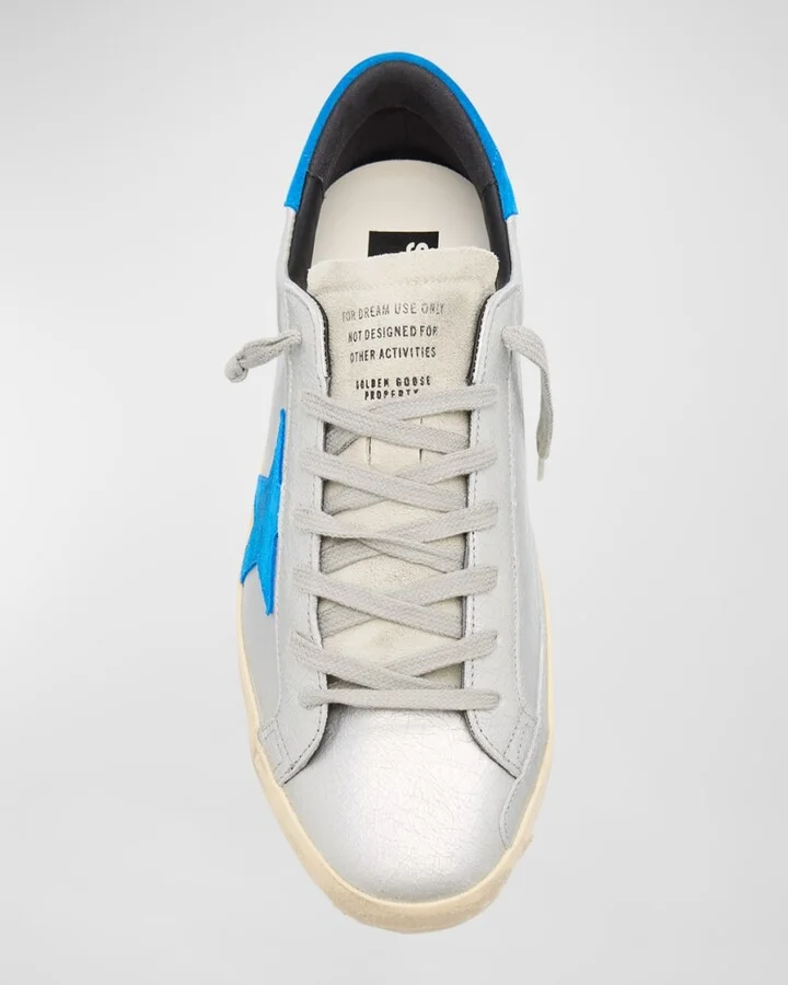 Men's Super-Star Crackled Metallic Low-Top Sneakers - Image 3