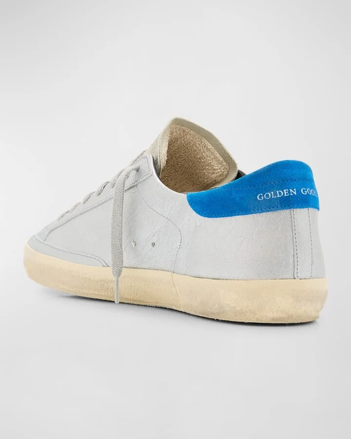 Men's Super-Star Crackled Metallic Low-Top Sneakers - Image 5