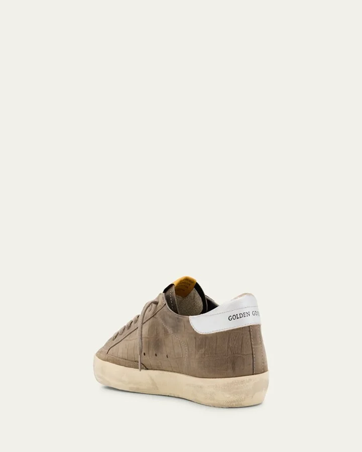 Men's Super-Star Croc-Printed Nubuck Leather Sneakers, Exclusive - Image 3