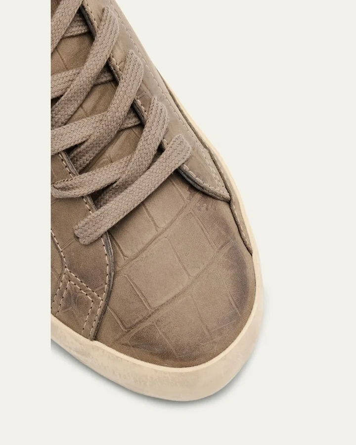 Men's Super-Star Croc-Printed Nubuck Leather Sneakers, Exclusive - Image 5