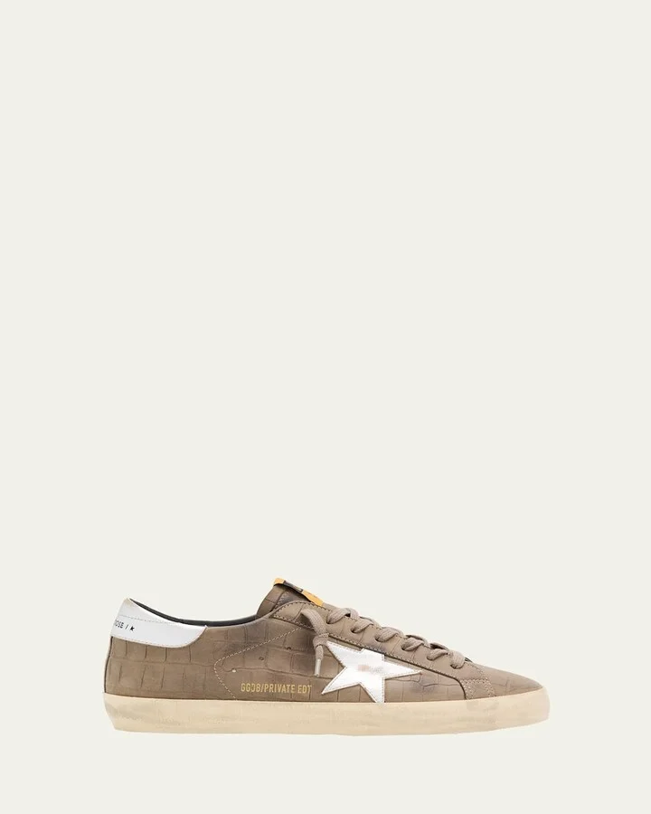 Men's Super-Star Croc-Printed Nubuck Leather Sneakers, Exclusive