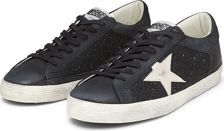 Men's Super Star Crystal-Embellished Leather Sneakers - Black Grey Morn - Size 6 - Image 2