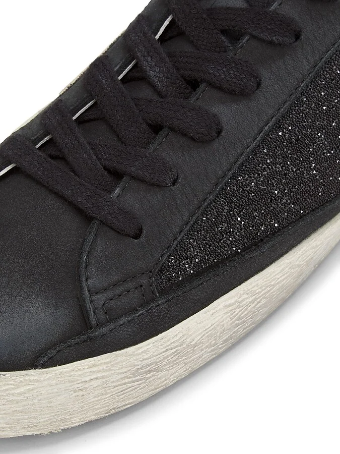 Men's Super Star Crystal-Embellished Leather Sneakers - Black Grey Morn - Size 6 - Image 5