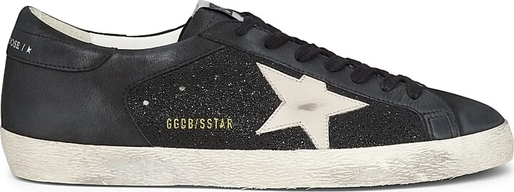 Men's Super Star Crystal-Embellished Leather Sneakers - Black Grey Morn - Size 6