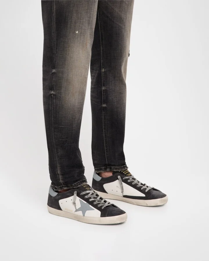 Men's Super-Star Leather and Suede Low-Top Sneakers - Image 5