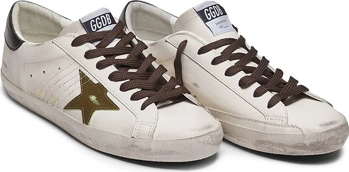 Men's Super-Star Leather Low-Top Sneakers - Optic White Green Antarcite - Size 6 - Image 2