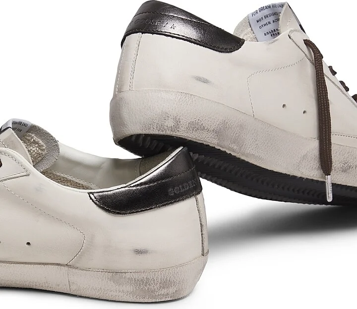 Men's Super-Star Leather Low-Top Sneakers - Optic White Green Antarcite - Size 6 - Image 3